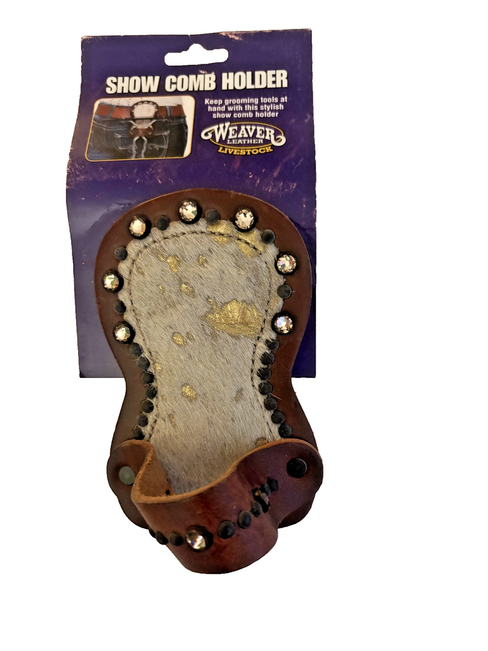 Weaver Leather Livestock Show Comb Holder Gold Hair-On Hide